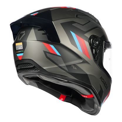 Korda Evo Orcus Matt Grey Red and Blue Full Face - Helmet