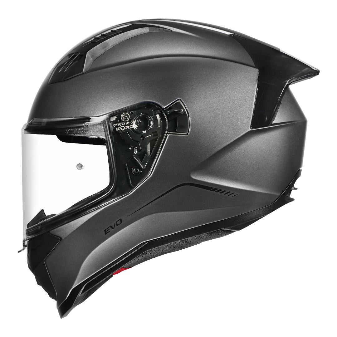 Korda Evo Solid Matt Grey Full Face - Helmet