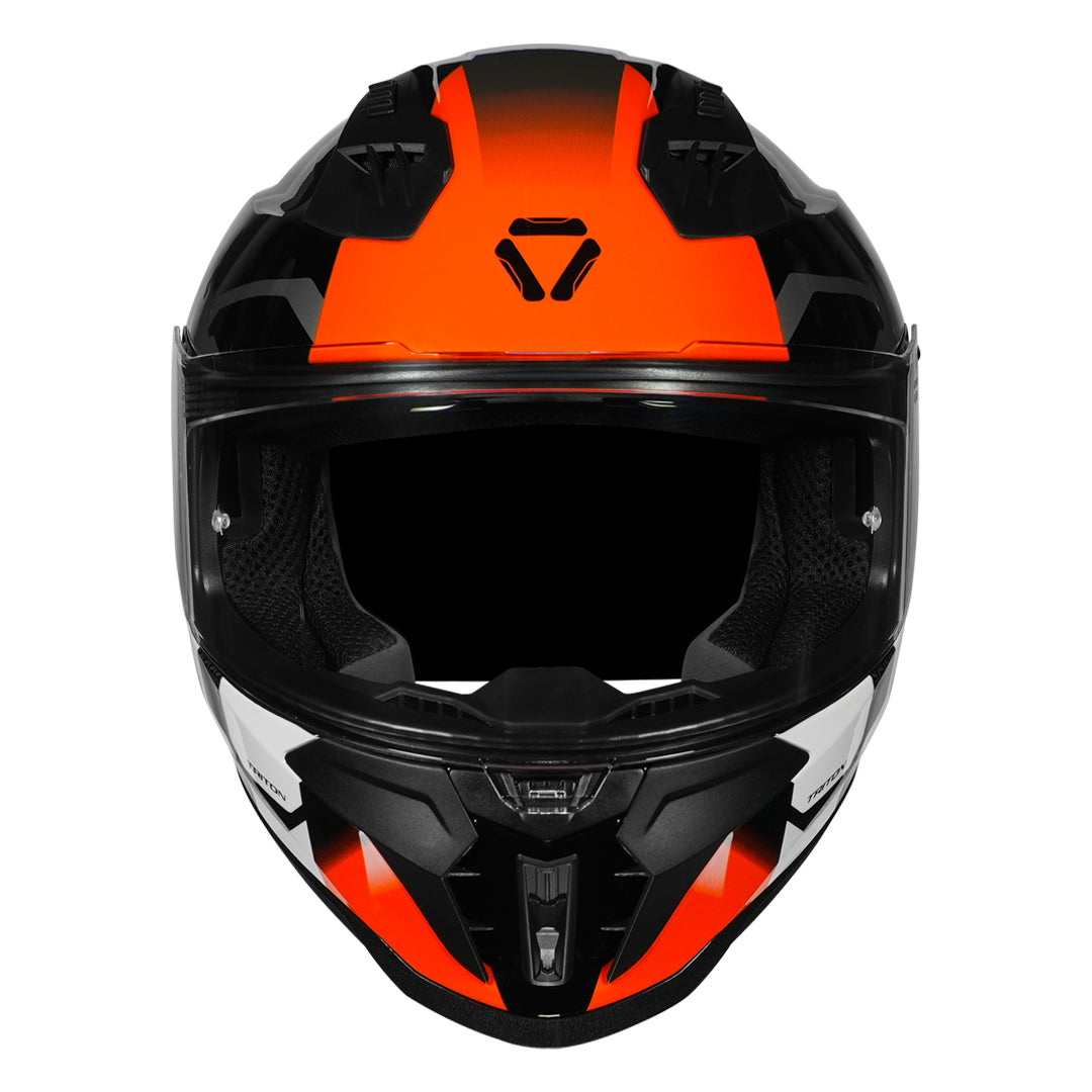 Korda Evo Triton Gloss Black/White/Orange Full Face - Helmet