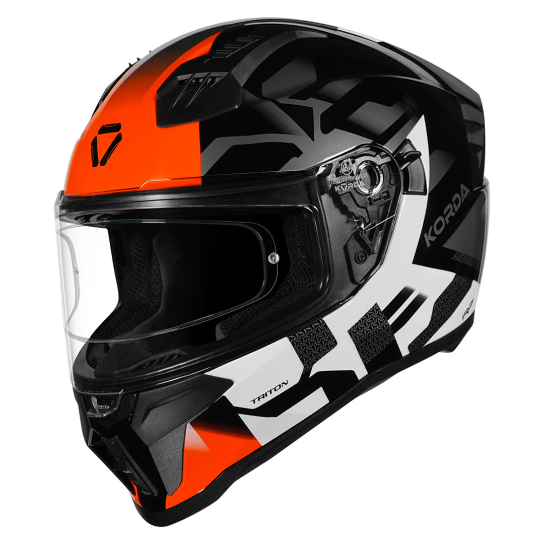 Korda Evo Triton Gloss BlackWhiteOrange Full Face - Helmet