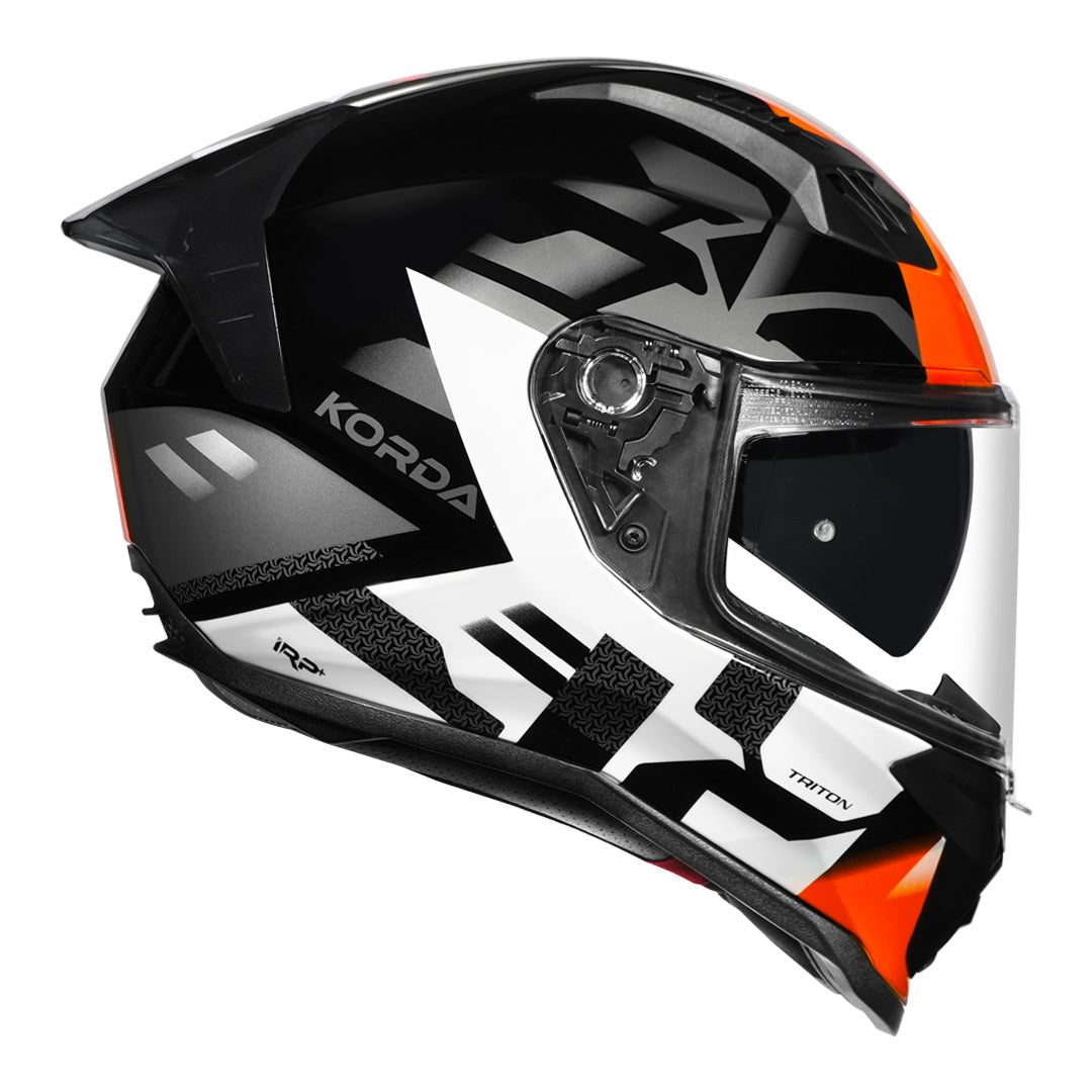 Korda Evo Triton Gloss Black/White/Orange Full Face - Helmet