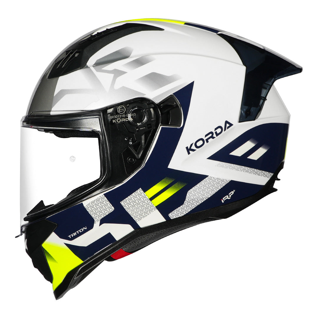 Korda Evo Triton Gloss White Flour Yellow Full Face - Helmet