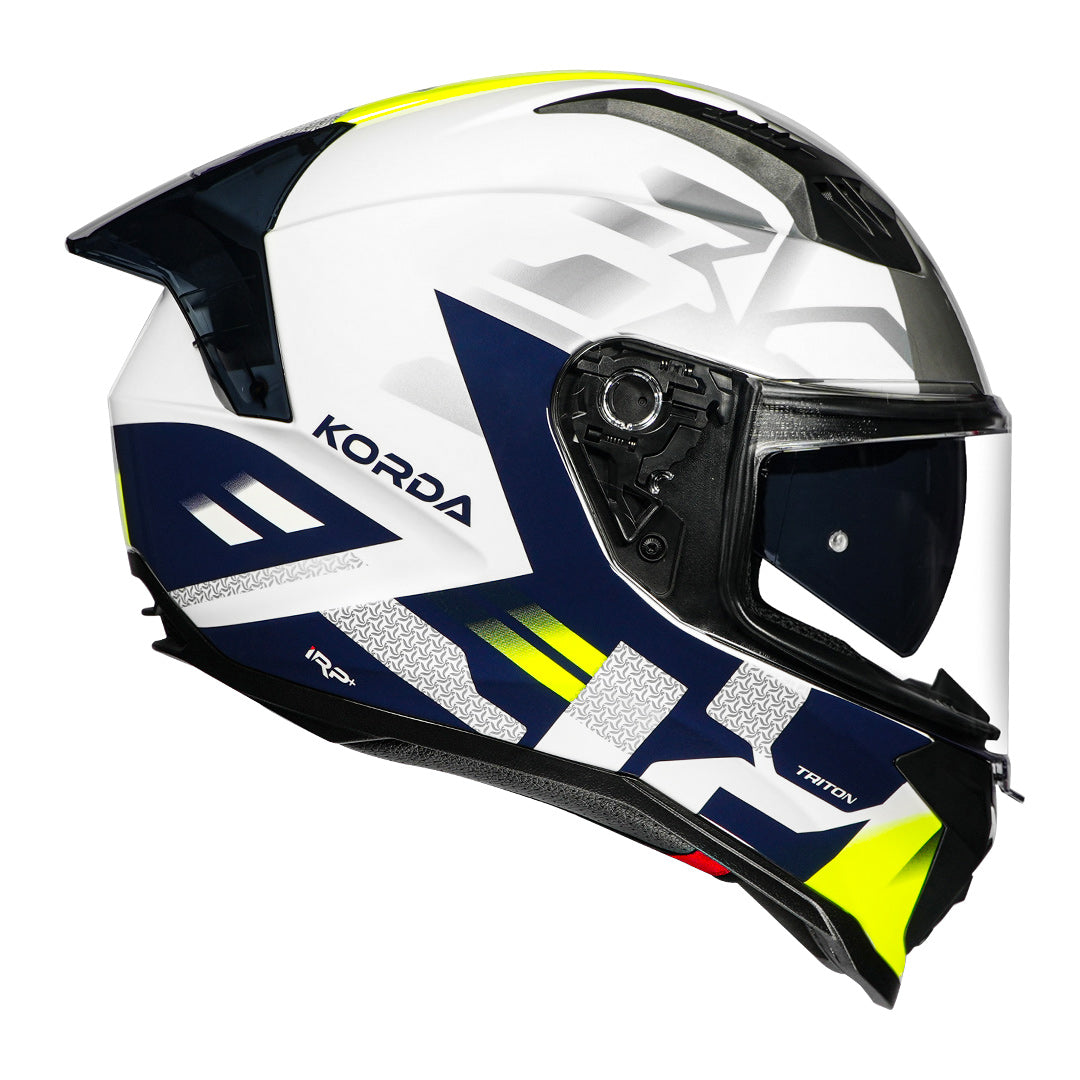 Korda Evo Triton Gloss White Flour Yellow Full Face - Helmet