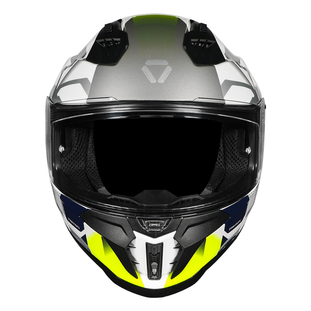 Korda Evo Triton Gloss White Flour Yellow Full Face - Helmet