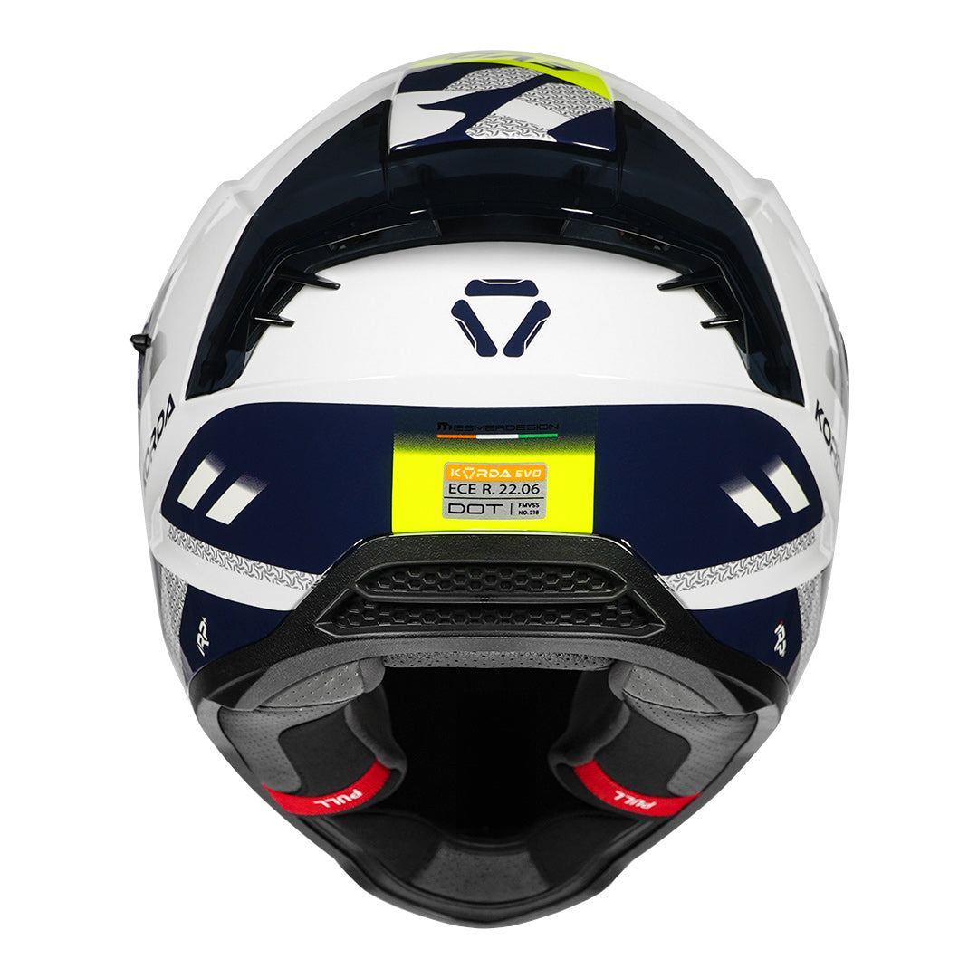 Korda Evo Triton Gloss White Flour Yellow Full Face - Helmet