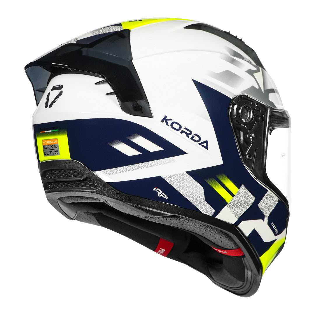 Korda Evo Triton Gloss White Flour Yellow Full Face - Helmet