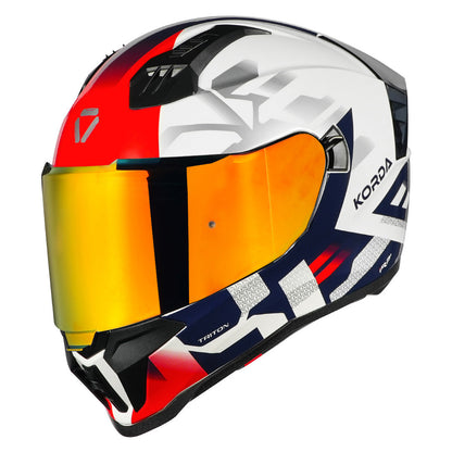 Korda Evo Triton Gloss White Red Full Face - Helmet
