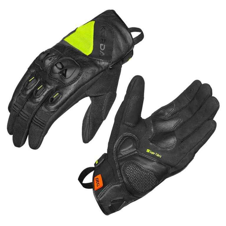 Korda Hybrid Riding Gloves-Black Fluorescent Yellow