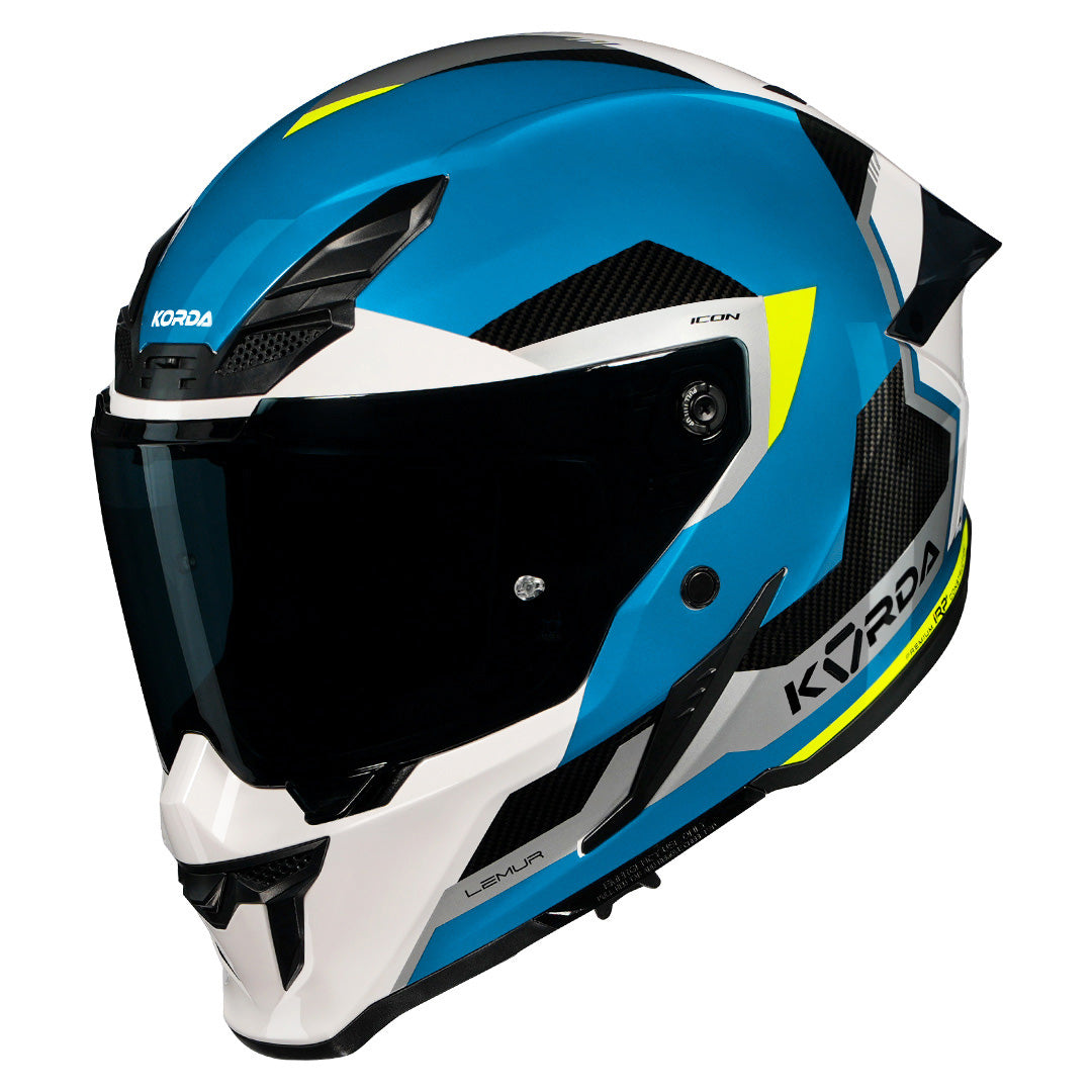 Korda Icon Lemur Helmet (Gloss White & Blue)