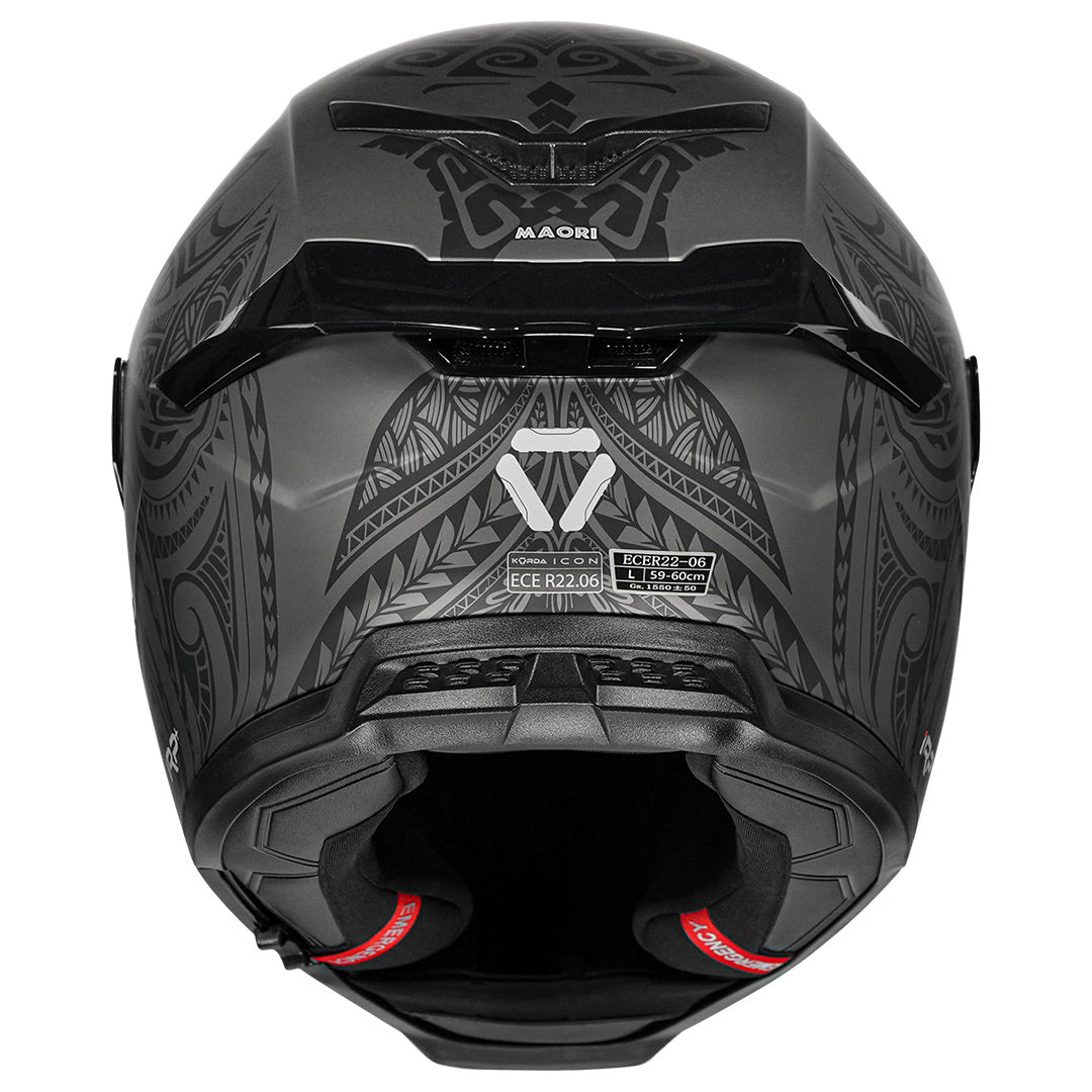 Korda Icon Maori Matt Grey Full Face - Helmet