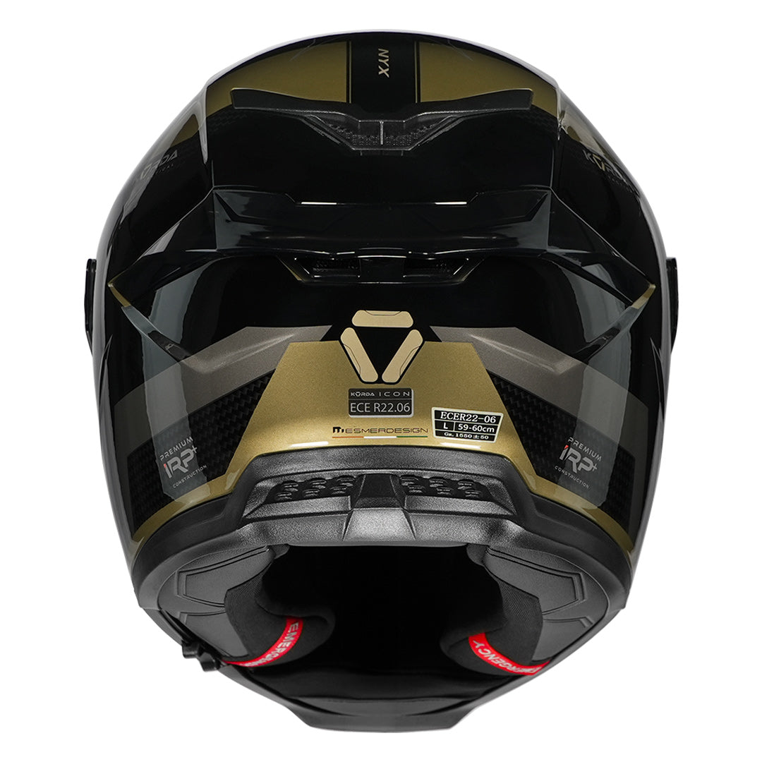 Korda Icon NYX Gloss Black & Gold Full Face - Helmet