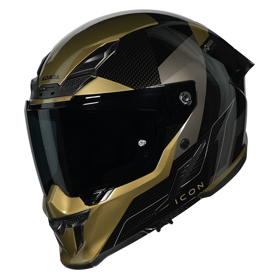 Korda Icon NYX Gloss Black & Gold Full Face - Helmet