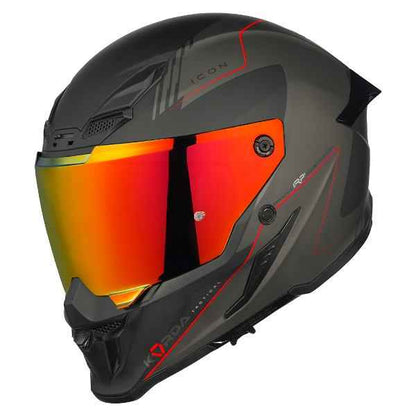 Korda Icon Nero Helmet (Matt Grey & Red)