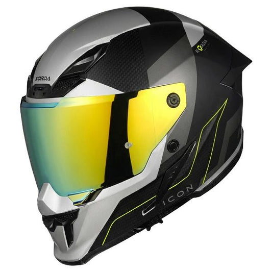 Korda Icon Nyx Helmet (Matt Grey & Fluorescent Yellow)