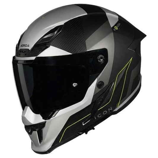 Korda Icon Nyx Helmet (Matt Grey & Fluorescent Yellow)