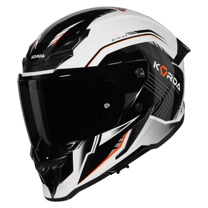 Korda Icon Strike Gloss White and Fluorescent Orange Full Face - Helmet
