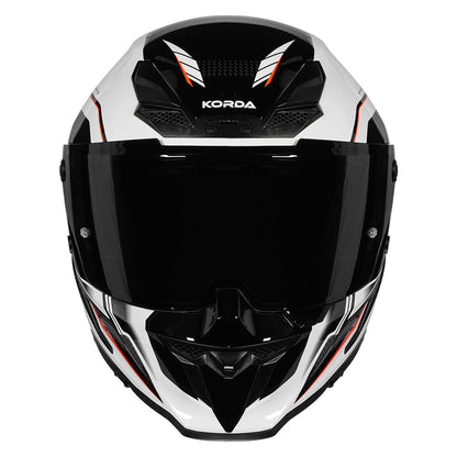 Korda Icon Strike Gloss White and Fluorescent Orange Full Face - Helmet