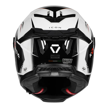 Korda Icon Strike Gloss White and Fluorescent Orange Full Face - Helmet