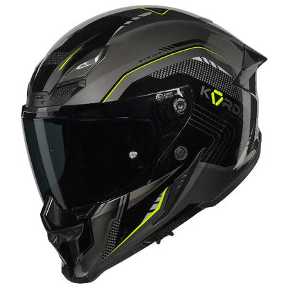 Korda Icon Strike Helmet (Gloss Grey and Fluorescent Yellow)