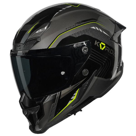 Korda Icon Strike Helmet (Gloss Grey and Fluorescent Yellow)