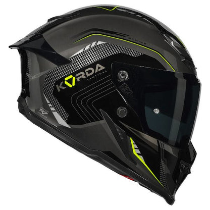 Korda Icon Strike Helmet (Gloss Grey and Fluorescent Yellow)