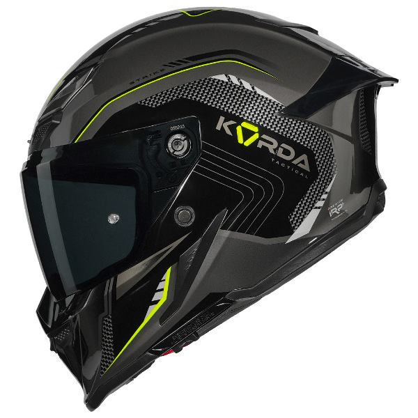 Korda Icon Strike Helmet (Gloss Grey and Fluorescent Yellow)