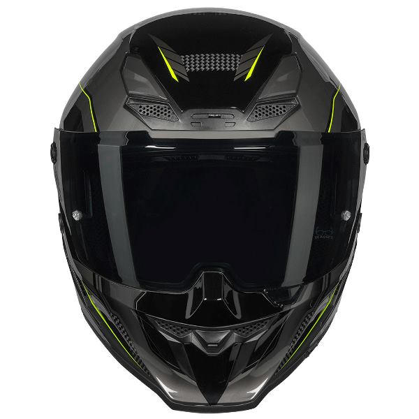 Korda Icon Strike Helmet (Gloss Grey and Fluorescent Yellow)