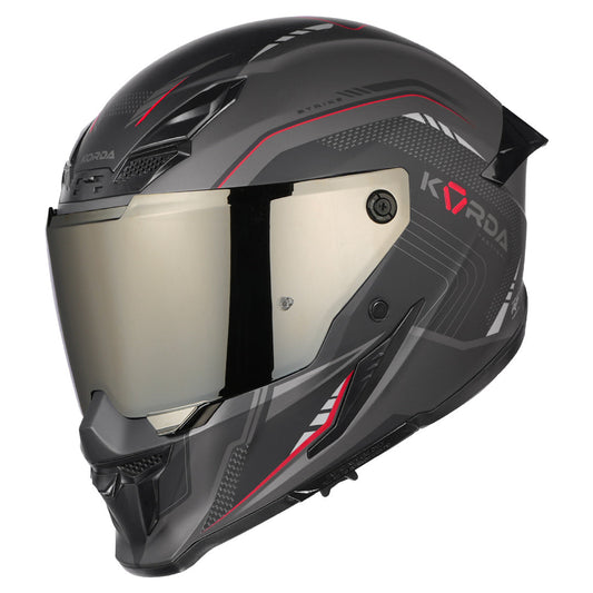 Korda Icon Strike Matt Grey and Red Full Face - Helmet