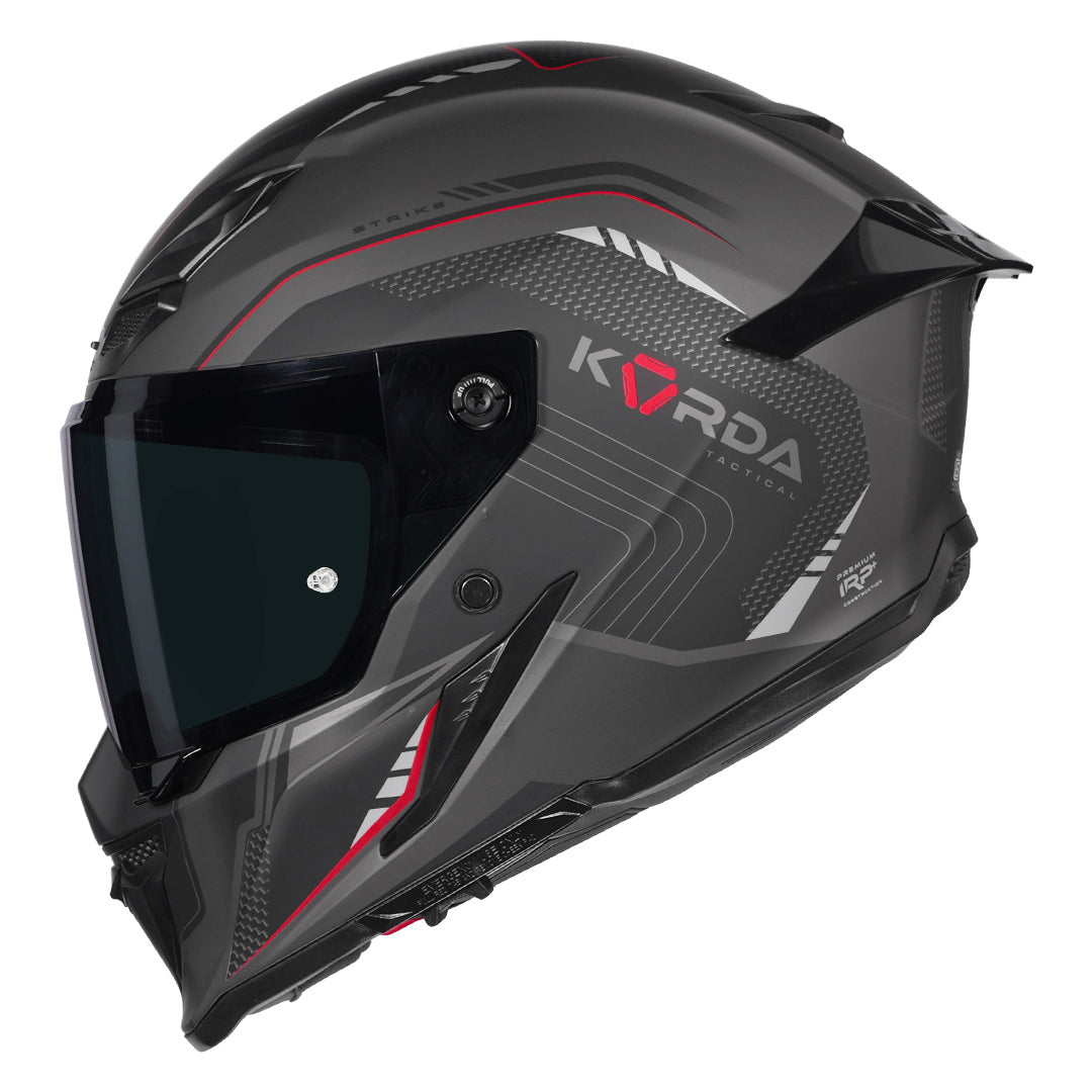 Korda Icon Strike Matt Grey and Red Full Face - Helmet