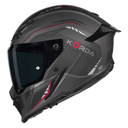Korda Icon Strike Matt Grey and Red Full Face - Helmet