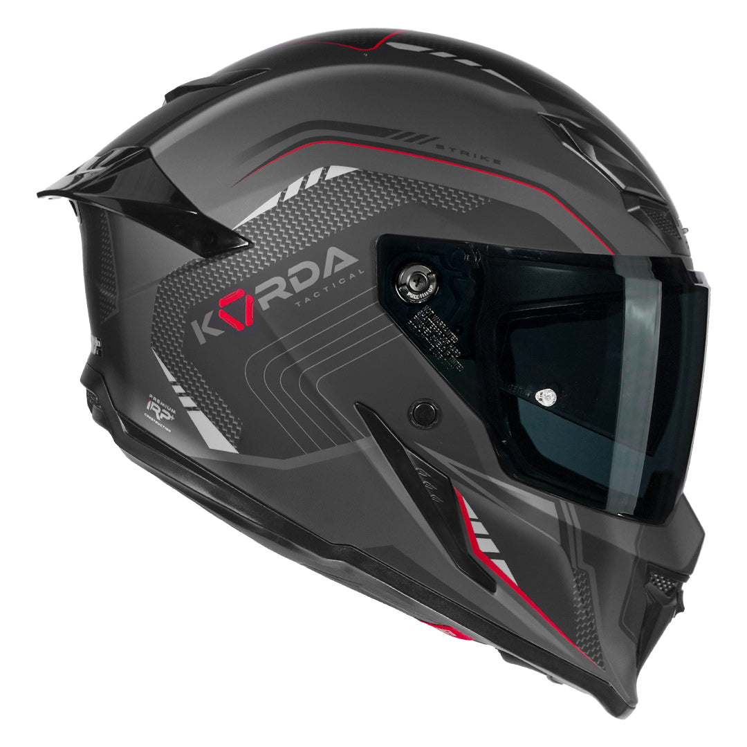 Korda Icon Strike Matt Grey and Red Full Face - Helmet