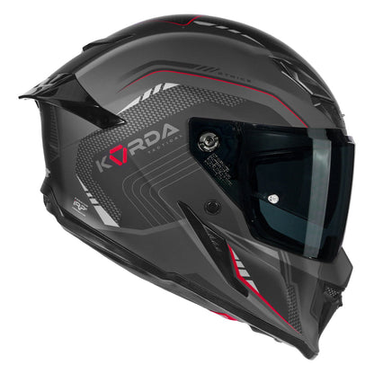 Korda Icon Strike Matt Grey and Red Full Face - Helmet