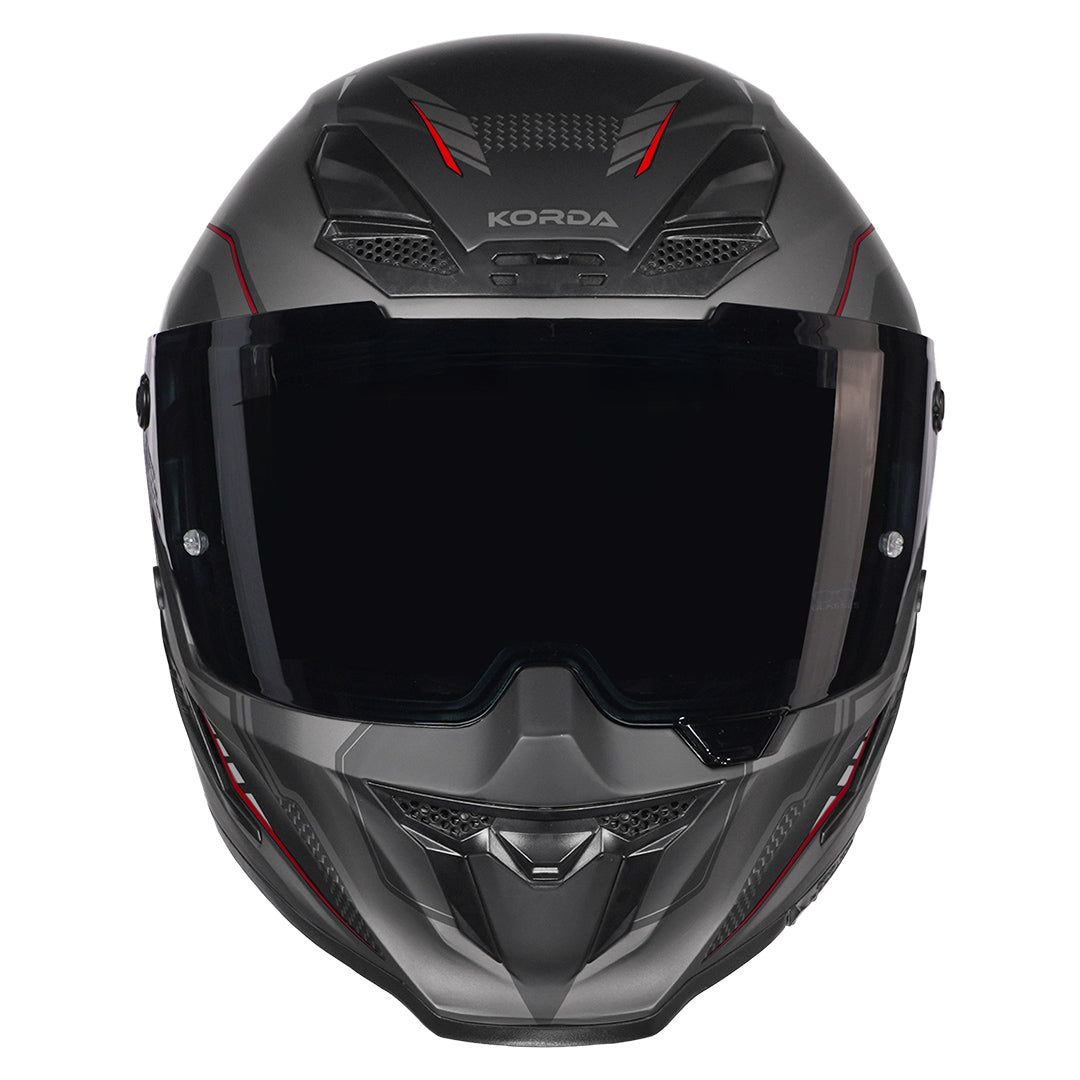 Korda Icon Strike Matt Grey and Red Full Face - Helmet