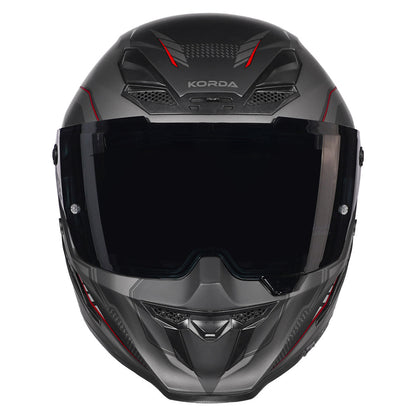 Korda Icon Strike Matt Grey and Red Full Face - Helmet