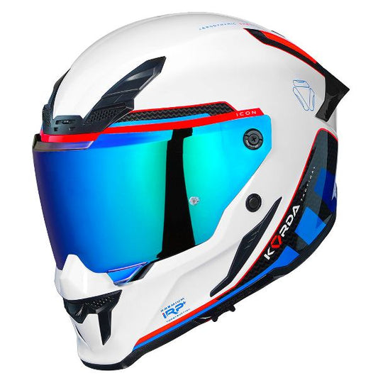 Korda Icon Tokio Helmet (Gloss White Red & Blue)