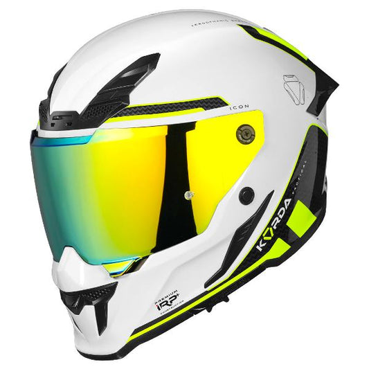 Korda Icon Tokio Helmet (Gloss White & Fluorescent Yellow)