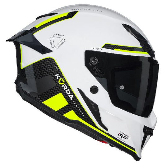 Korda Icon Tokio Helmet (Gloss White & Fluorescent Yellow)