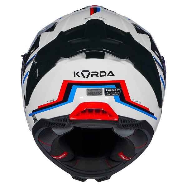 Korda Neo Fuego Helmet (Gloss White Red & Blue)
