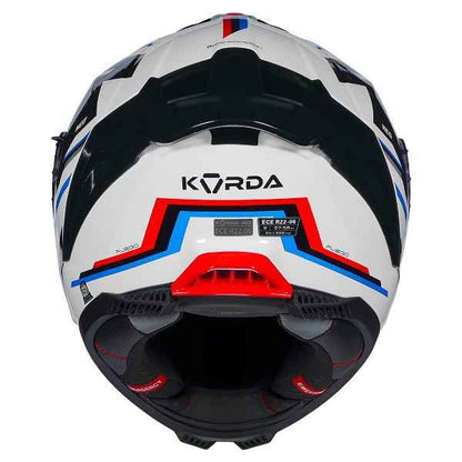 Korda Neo Fuego Helmet (Gloss White Red & Blue)