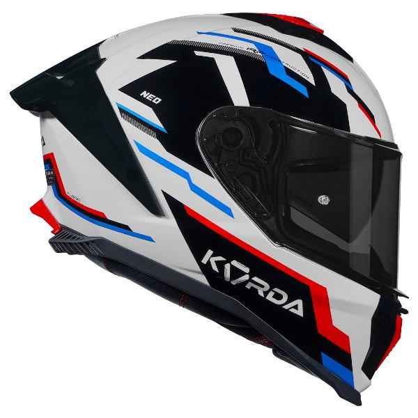 Korda Neo Fuego Helmet (Gloss White Red & Blue)
