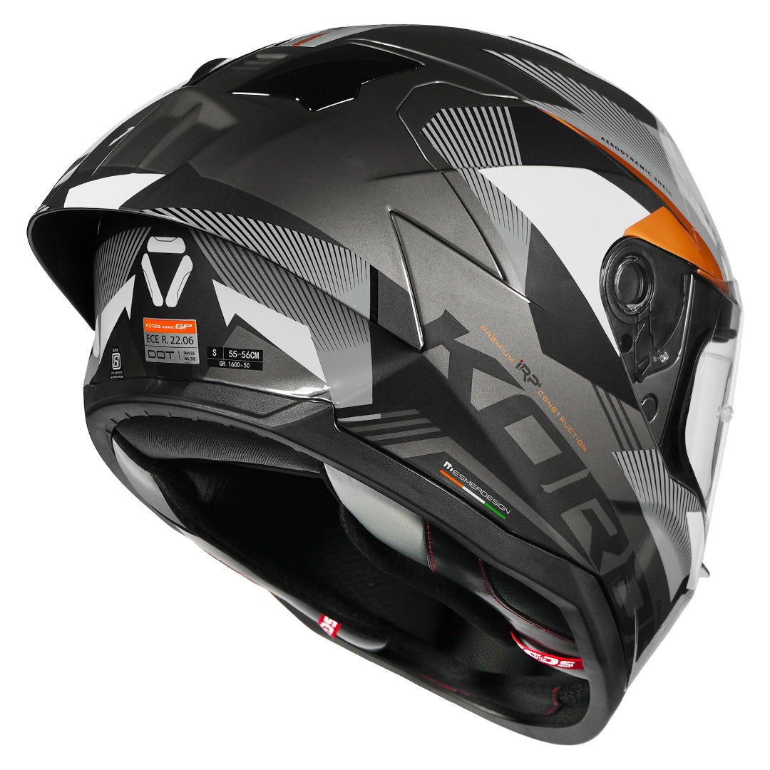 Korda Sonic GP Brave Helmet (Gloss Grey & Gold)