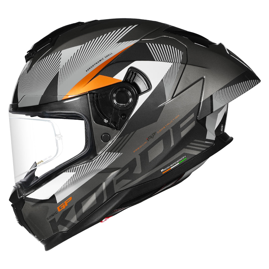 Korda Sonic GP Brave Helmet (Gloss Grey & Gold)
