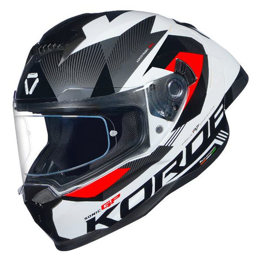 Korda Sonic GP Brave Helmet (Gloss White & Red)
