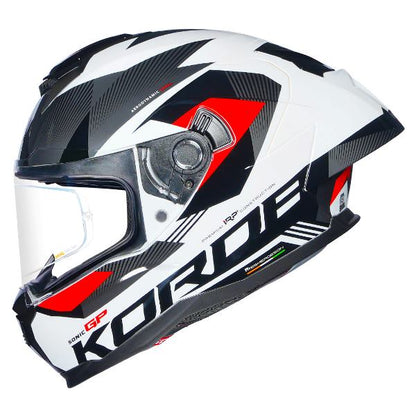 Korda Sonic GP Brave Helmet (Gloss White & Red)