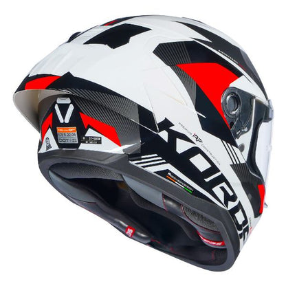 Korda Sonic GP Brave Helmet (Gloss White & Red)