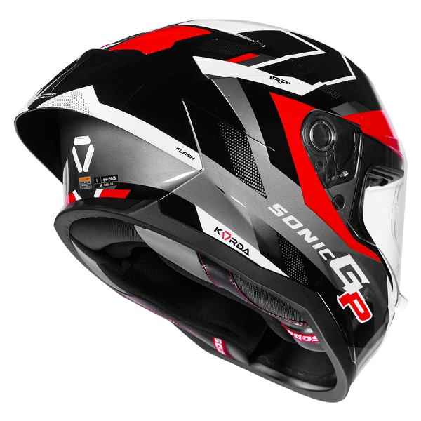 Korda Sonic GP Flash Helmet (Gloss Black White & Red)