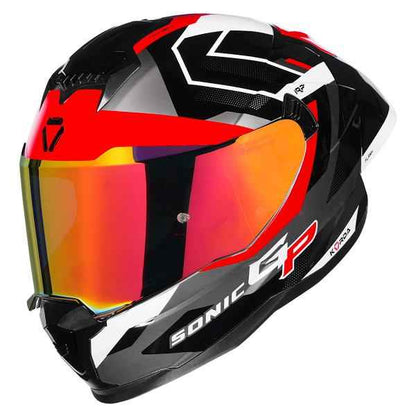 Korda Sonic GP Flash Helmet (Gloss Black White & Red)