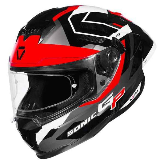 Korda Sonic GP Flash Helmet (Gloss Black White & Red)