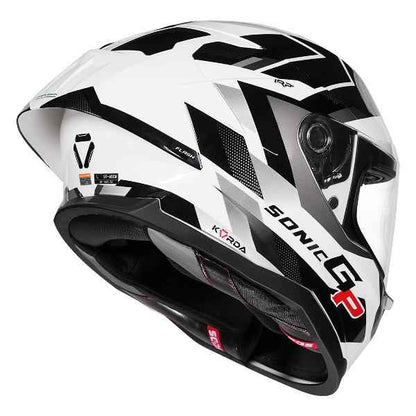 Korda Sonic GP Flash Helmet (Gloss Black & White)
