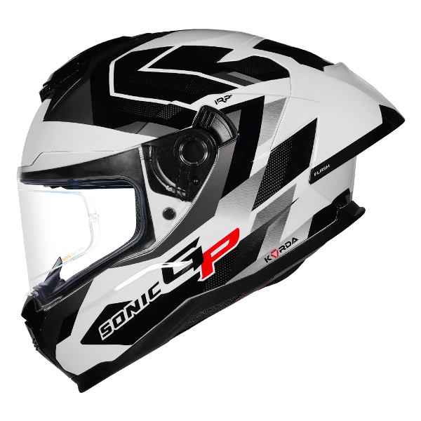 Korda Sonic GP Flash Helmet (Gloss Black & White)